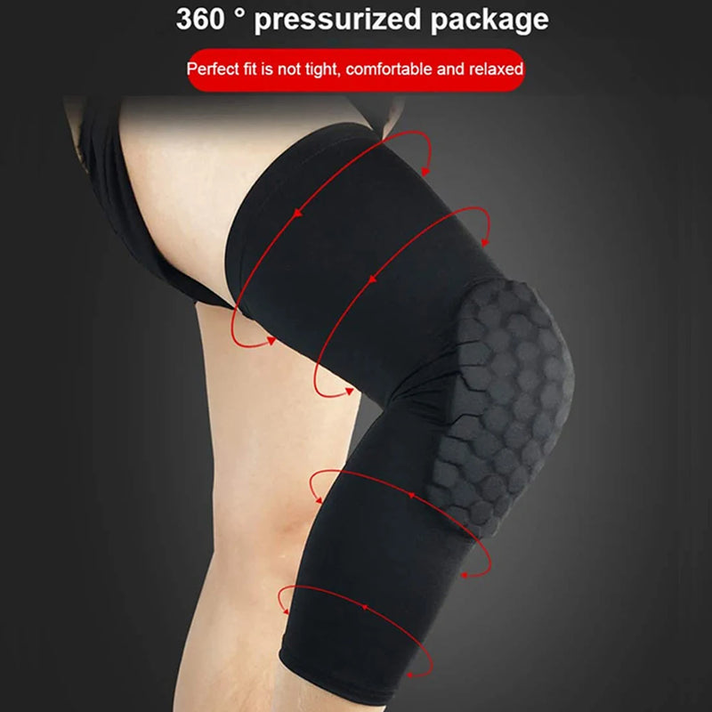 1 PC Compression Knee Pads Long Leg Sleeves Brace Knee Support Protection for Basketball, Football, Volleyball, Running, Cycling