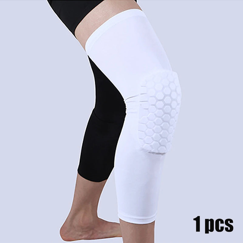 1 PC Compression Knee Pads Long Leg Sleeves Brace Knee Support Protection for Basketball, Football, Volleyball, Running, Cycling