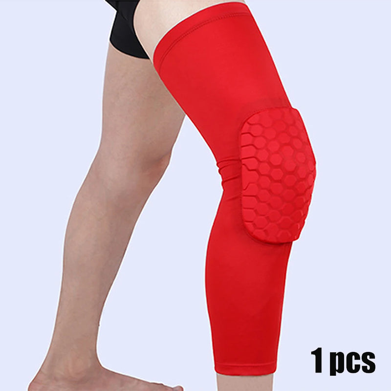 1 PC Compression Knee Pads Long Leg Sleeves Brace Knee Support Protection for Basketball, Football, Volleyball, Running, Cycling